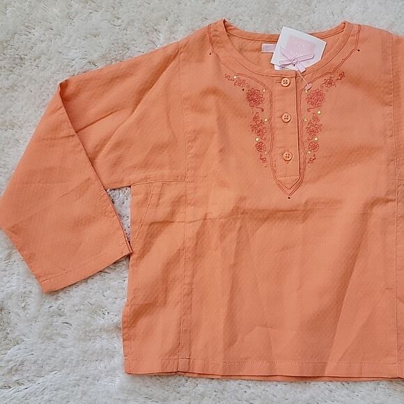 JANIE AND JACK ORANGE TUNIC-STYLE BOHO TOP, SIZE 4 - NEW! - Picture 2 of 9